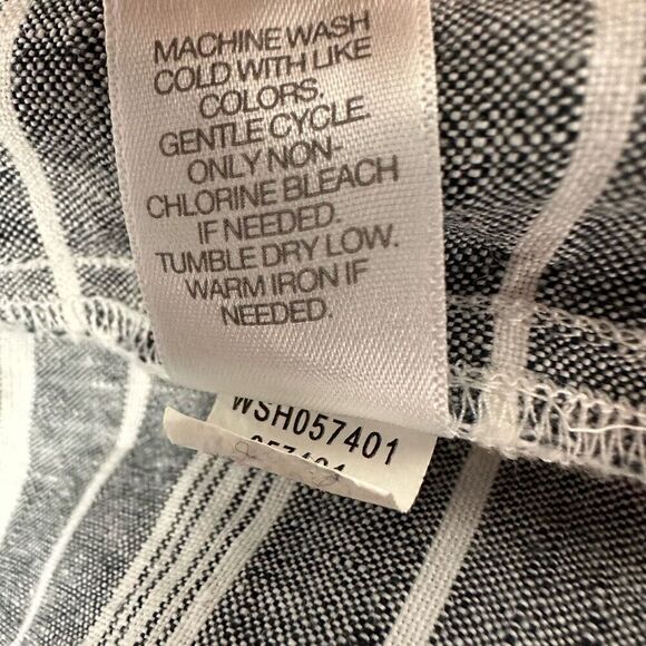 J. Jill Love Linen Striped Pull On size XL Drawstring Shorts Grey White - Picture 7 of 7